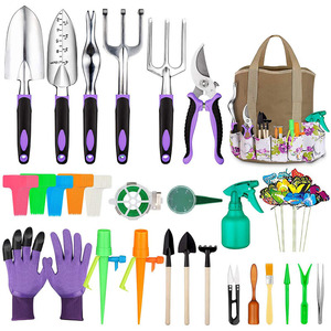 Ensemble d'outils de jardin ergonomiques en alliage d'aluminium avec sac, kit d'outils à main, sécateur, gants, arrosoir, étiquettes pour plantes, résistant à la rouille - Product Image 2