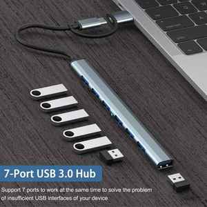 Hub <span class=keywords><strong>USB</strong></span> Focus 3.0 avec 7 ports en aluminium Hub <span class=keywords><strong>USB</strong></span> C vers <span class=keywords><strong>USB</strong></span> 3.0 <span class=keywords><strong>pour</strong></span> <span class=keywords><strong>MacBook</strong></span>, PS4, PS5, Surface <span class=keywords><strong>Pro</strong></span>, clé <span class=keywords><strong>USB</strong></span> - Product Image 5
