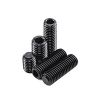 Vis de réglage en acier au carbone de grade 12.9, à six pans creux 913, à extrémité plate, finition noire oxydée, fixation haute résistance, vente en gros fabricant