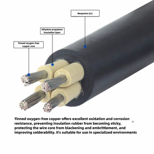 Câble d'alimentation marin en cuivre étamé CEFR, isolation EPR, <span class=keywords><strong>gaine</strong></span> CPE, flexible, indice de protection IP68, 0,6/1 kV, pour utilisation embarquée, navire, bateau - Product Image 2
