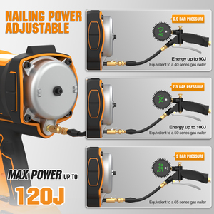 <span class=keywords><strong>Clavadora</strong></span> Eléctrica Inalámbrica Freeman LD40 de 20V con Batería de Iones de Litio, Pistola de Clavos para Concreto y Acero, Ideal para Paredes de Concreto - Product Image 3