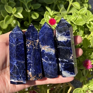 Piedra de Cristal de Obsidiana Negra y Sodalita Natural Pulida de Estilo Bohemio al por Mayor para Decoración del Hogar y Regalos Navideños - Product Image 3