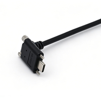 Cable USB Tipo-C Macho a Macho en Ángulo de 90 Grados con Doble Bloqueo Seguro M2, Trenzado y Cubierta de PVC para Impresoras y Cámaras