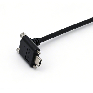 Cable USB Tipo-C Macho a Macho en Ángulo de 90 Grados con Doble Bloqueo Seguro <span class=keywords><strong>M2</strong></span>, Trenzado y Cubierta de PVC para Impresoras y Cámaras - Product Image 2