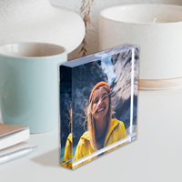 Bloc photo en acrylique personnalisé avec logo sur mesure, impression photo, support de bureau autoportant, souvenir – Fournisseur direct usine
