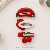 Schattige gehaakte fruit haarclips set meisjes watermeloen aardbei kersen haarspeldjes handgemaakte peuter haaraccessoires feest baby