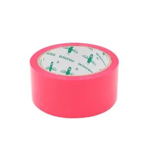Venta caliente de color rosa impermeable bopp caja de cinta adhesiva de embalaje