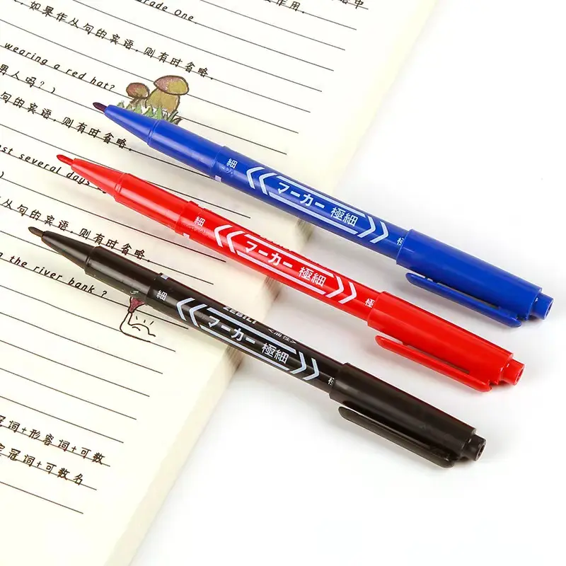 waterproof oil-based non-toxic marker pen set factory price dual tip permanent marker