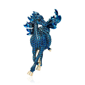 Broche de caballo de diamante de aleación de estilo Retro de moda europea americana transfronteriza para niños, broche de joyería de ramillete de ropa que combina con todo - Product Image 1