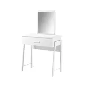 Table White Wooden Modern Makeup Table With 1 Large Drawers
