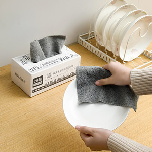 Microfiber Cleaning <b>Cloths</b> 20pcs Box Reusable Extractable Dish Towels for <b>Kitchen</b> and Car Cleaning Gray Household Dust - Product Image 4