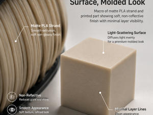 Filamento PLA Mate de 1.75mm, Acabado Liso de Bajo Brillo, Oculta las Líneas de las Capas, Filamento para Impresora 3D para Bambu Lab Prusa - Product Image 2