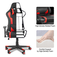 Vente en gros d'usine de chaise de joueur inclinable en cuir barre lumineuse à LED fauteuil de jeu Racer RGB
