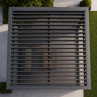 Pergola en aluminium à lames orientables manuelles, imperméable, pour jardin, patio, cour arrière, terrasse
