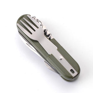 Juego de Cuchillo, Tenedor y Cuchara Plegable Multifuncional para Camping, Kit de Cubiertos Portátil para Exteriores, Material PP Rectangular XR906668 - Product Image 1