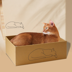 Nouveau chat jouet boîte en Carton résistant à l'usure chat griffoir carton salon plaque confortable lit pour animaux de compagnie papier ondulé chat griffoir - Product Image 4