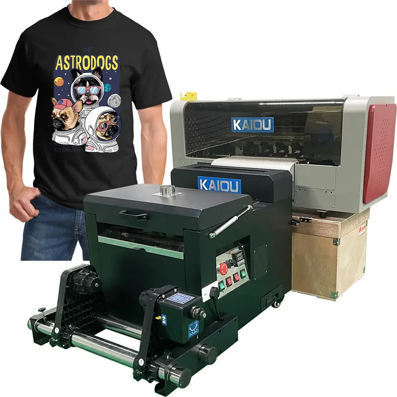 Kaiou A3 Xp600 Dtf Printer Met Poeder Shaker Voor Hoodies T-Shirt Afdrukken