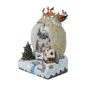 Reindeer Sleigh <strong>Christmas</strong> LED Moon Water Lantern Indoor Decoration With Xmas Tree Moving and Music <strong>Village</strong> Inner Scene - Product Image 5