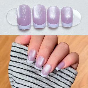 Faux ongles courts de luxe en gel souple, faits à la main, personnalisés, en gros, à presser, marque privée - Product Image 4