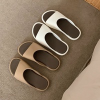 XIXITIAO RTS Sandales d'été polyvalentes pour femmes, en EVA, à blocs de couleur, semelle souple antidérapante, style rétro de luxe, à bride unique, pour intérieur et extérieur