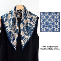 Foulard carré en soie de mûrier 6A personnalisé OEM à faible MOQ, écharpe en soie rouge vintage à motif floral, livraison rapide en 7 jours
