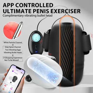 2er Pack Penis Vibrator <span class=keywords><strong>Stroker</strong></span> mit zwei Kanälen und 8 vibrierenden Modi für die Penis stimulation, Visual Controller Herren Sexspielzeug - Product Image 2