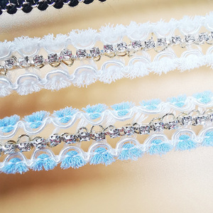 12mm eau diamant étroit dentelle garniture écologique maille <span class=keywords><strong>tissu</strong></span> avec perle décoration pour vêtements bricolage accessoires - Product Image 5