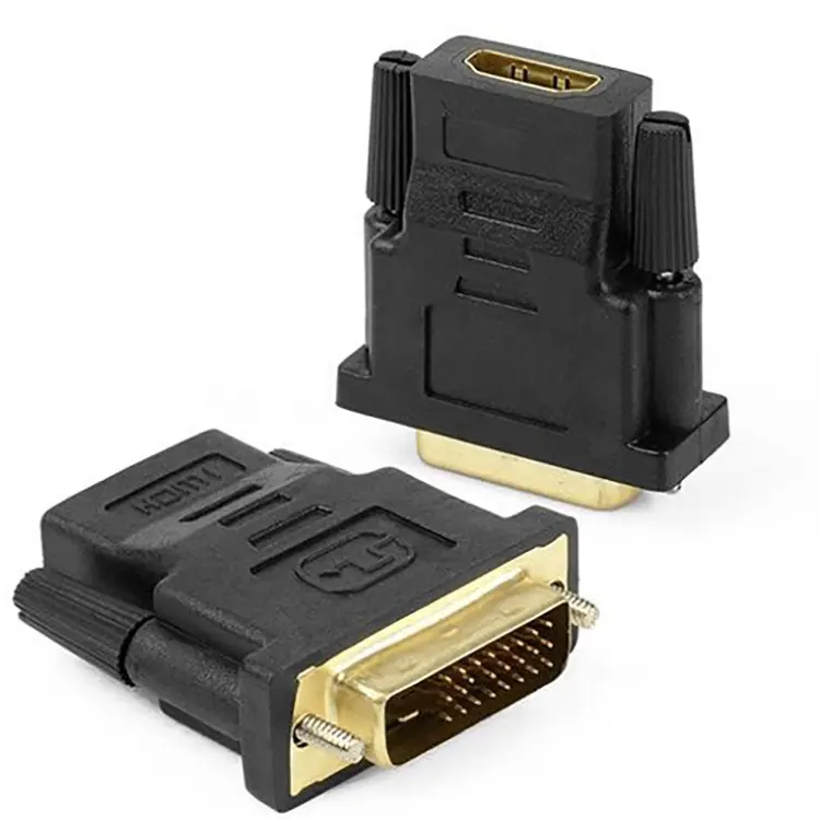 Lot de connecteurs DVI 18 + 1/24 + 1 vers HDMI, convertisseur pour connecteur plaqué or 1080P 24K