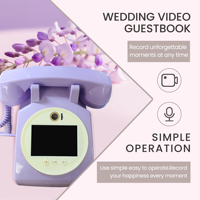 Vintage Antique Phone HD 1080P Vidéo/Audio Livre d'or pour mariage Livre d'or Enregistreur Cadeau unique