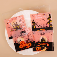 Sacs OPP autocollants pour Halloween, motif citrouille, fantôme, chat, sacs en plastique transparent pour bonbons, biscuits, friandises, emballages cadeaux pour fêtes