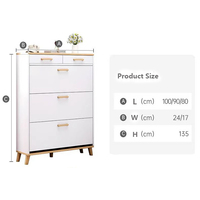 Armoire à Chaussures Pliante Moderne en Bois, Meuble de Rangement Rotatif pour la Maison avec Grande Capacité