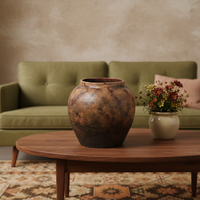 Nouveau pot de fleurs moderne en fibrociment écologique de haute qualité, durable, capacité 60L, sculpté à la main, pour maison, villa, salon, jardin