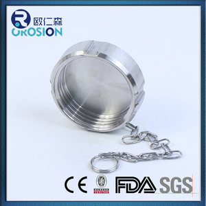 Vệ sinh thép không gỉ 304 316L Công Đoàn vòng ống phù hợp mù <span class=keywords><strong>cap</strong></span> <span class=keywords><strong>DN25</strong></span> SMS DIN nữ chủ đề Công Đoàn mù hạt với chuỗi - Product Image 2