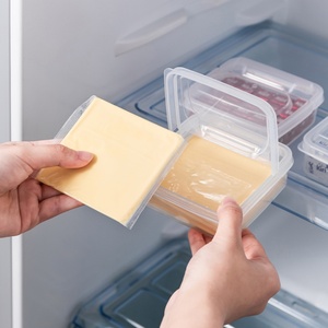 Modern Transparent Cheese Storage <b>Container</b> Set Eco-Friendly Clear Plastic Kitchen Refrigerator Accessory with Lid and Handle - Product Image 1