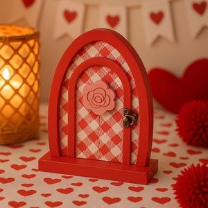 Customized <b>Valentines</b> Day Photo Table <b>Decor</b> Wooden Fairy Oval Door Love Gift Frame - Product Image 2