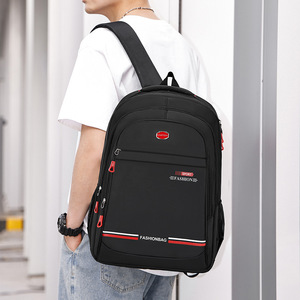 Laptop <b>Backpack</b> 15-16 Inch <b>Large</b> Capacity Shoulder Bag For Business Travel Unisex Solid Color - Product Image 2