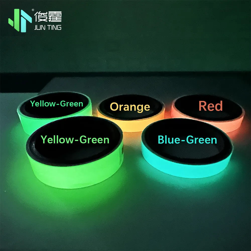 Junting Colored Glow In The Dark Tape Self-Adhesive Phosphorescent Tape Outdoor Photoluminescent Luminous Tape For Safty