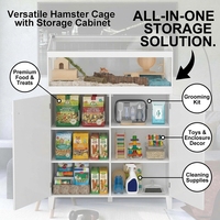 Cage à hamster personnalisée, écologique et réutilisable, style meuble, armoire de rangement, habitat pour petits animaux, panneau acrylique pour cochon d'Inde