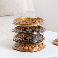 Boîtes en plastique pour cheesecake de 8 pouces, design personnalisé, durables, avec couvercles transparents épais, base dorée, pour desserts, biscuits, emballages de collations