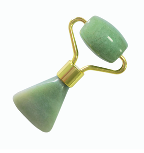 Mini Rouleau Gua Sha Intégré 2-en-1 en Aventurine Verte Naturelle, Spatule de Massage Apaisante pour le Contour des Yeux, Anti-rides, Outil de Beauté Facial - Product Image 1