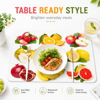 Set de table imprimé fruits en PP/PEVA, imperméable et facile à nettoyer, pour la décoration de la table de cuisine et de salle à manger à la maison