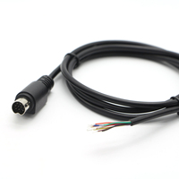 OEM/ODM Mini-DIN 10-Pin Stecker auf offenes Kabel mit Geflecht- und Alufolienabschirmung für SPS, CNC, AV, 3, 4, 5, 6, 7, 8, 9 Pin Anpassung