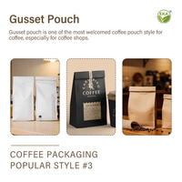 Sacs à café à fond plat avec fermeture à lien métallique imprimés sur mesure 250g/500g, pochettes d'emballage pour thé 1oz avec soufflet latéral