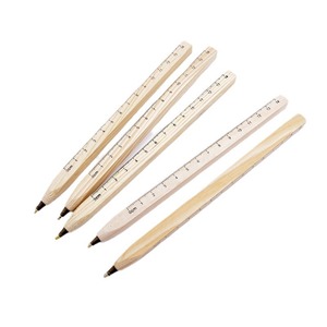 Bolígrafo creativo de madera de pino con escala de regla, novedad, ancho de escritura de 1,0mm para estudiantes de oficina - Product Image 1