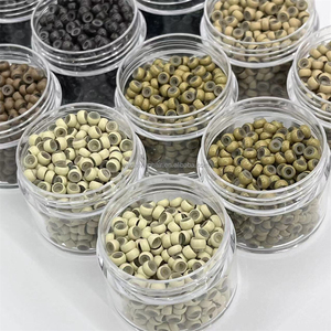 1000 pièces/bouteille, anneaux micro-nano de 3,0 mm et 4,0 mm avec revêtement en silicone, faciles à utiliser pour les extensions de cheveux - Product Image 4