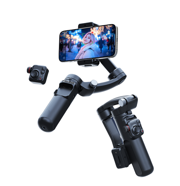 2024 New M02 3 Gimbal Stabilizer AI Face Tracking Camera Dedicated App Anti-Shake Stand Portable Foldable Smartphone Tripod