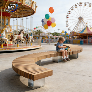 Banc d'attente extérieur moderne en acier inoxydable et bois pour hôtels, aéroports et espaces publics - Product Image 4