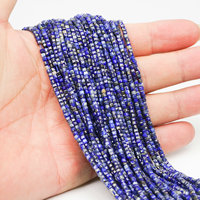 Perles carrées en pierre naturelle Xulin 2*2mm à facettes : Œil de tigre, Obsidienne dorée, Agate indienne, Jaspe jaune pour le bricolage