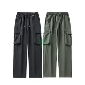 OEM Men's Spring Casual Straight Leg Mid-Waist Work Trousers Cargo Pants in Cotton Nylon Woven Fabric Overalls Wholesale