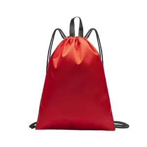 Custom Logo Drawstring Backpack 210D Polyester Draw String Sports Backpack Promotional Bag Custom Polyester Drawstring Bags